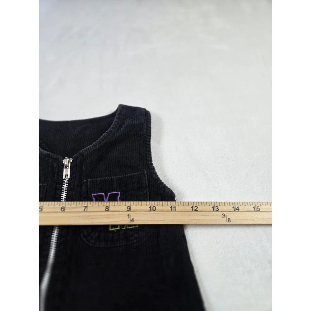 Disney Minnie Mouse Black‎ Corduroy Jumper Dress Girls Size 4 Vintage  Zip